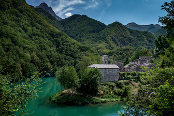 Isola Santa is a ghost village in Garfagnana, Tuscany, Italy