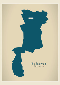 Modern Map - Bolsover district UK