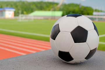 Fototapeta na wymiar soccer ball on stadium