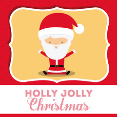 santa claus cute frame character icon vector isolated graphic