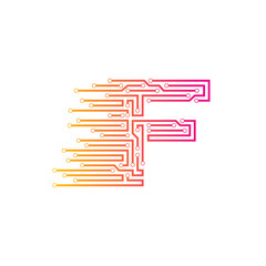Letter F logo design template,technology,electronics,digital,logotype