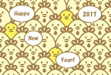 Many chickens& chicks say Happy New Year