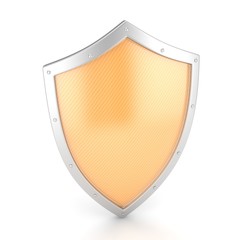 shield icon on white. 3d rendering.