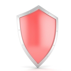 shield icon on white. 3d rendering.