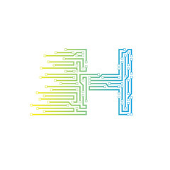 Letter H logo design template,technology,electronics,digital,logotype