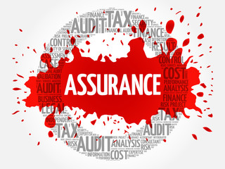 ASSURANCE word cloud collage, business concept background