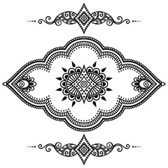 Henna tattoo flower template.Mehndi.

