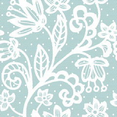 Lace seamless pattern with flowers