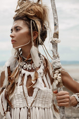 Attractive wild boho woman portrait © zolotareva_elina