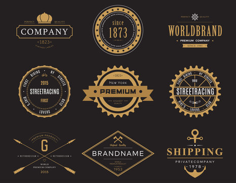 Retro banners and labels for company logotype