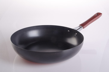 pan, metal pan on background.  metal pan on a background.