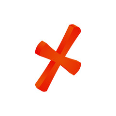 Fototapeta premium Cross mark icon in isometric 3d style isolated on white background