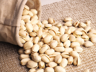 pistachio nut in bag.
