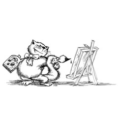 Cat - painter
