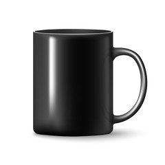 Vector Black mug cup isolated