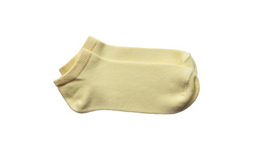 Fototapeta na wymiar Yellow socks isolated on a white background