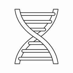 DNA icon in outline style isolated on white background. Science symbol