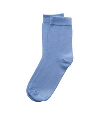 Blue cotton socks isolated on white