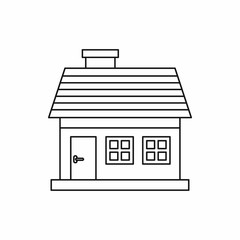 Cottage icon in outline style on a white background