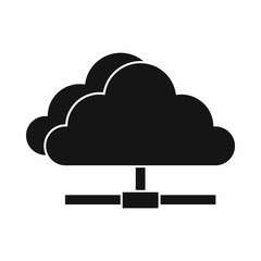 Cloud computing connection icon in simple style isolated on white background