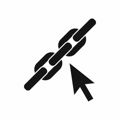 Chain link icon in simple style isolated on white background