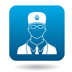 Male veterinarian doctor icon in simple style isolated on white background