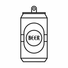 Aluminum can icon in outline style isolated vector illustration