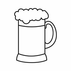 Mug of dark beer icon in outline style isolated vector illustration