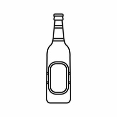Bottle of beer icon in outline style isolated vector illustration