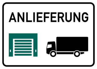 dts3 DeliveryTruckSign - ks121 Kombi-Schild - Hinweisschild - Anlieferung - A2 A3 A4 Plakat - g4593 © fotohansel