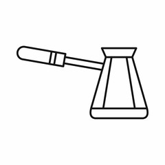 Coffee cezve icon in outline style isolated vector illustration