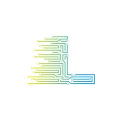 Letter L logo design template,technology,electronics,digital,logotype
