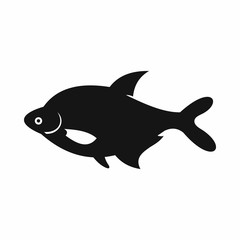 Fish icon in simple style isolated vector illustration