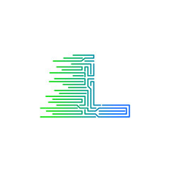 Letter L logo design template,technology,electronics,digital,logotype