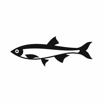 Herring fish icon in simple style on a white background
