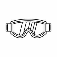 Skiing mask icon in outline style isolated vector illustration