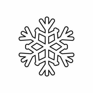 Snowflake Icon In Outline Style Isolated Vector Illustration