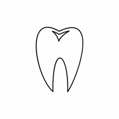 Tooth icon in outline style isolated vector illustration
