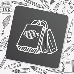 shopping bag doodle drawing