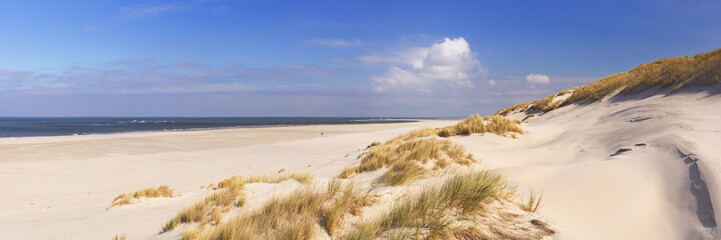 Fototapeta na wymiar Endless beach on the island of Terschelling in The Netherlands