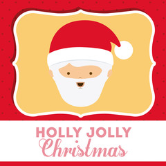 santa claus cute frame character icon vector isolated graphic