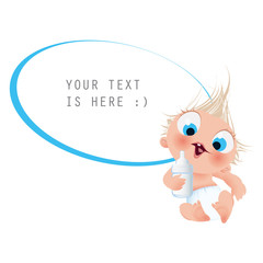 Happy Baby with a milk bottle
