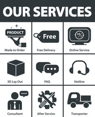 Our services symbol icon set