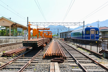 Obraz premium Railway station transportation industry, business transport
