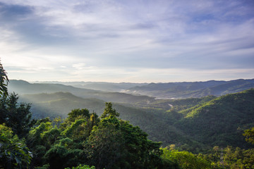 Obraz premium Watch the sunrise Phu Kho at Nam Nao National Park.