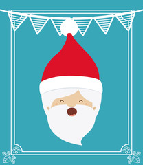 santa claus cute frame character icon vector isolated graphic