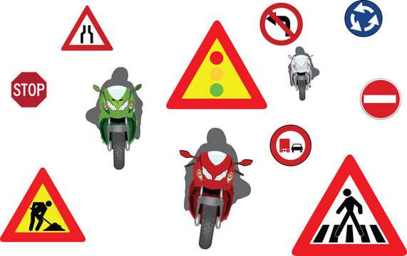 motociclismo e segnali stradali