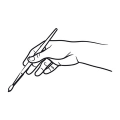 Drawing Hand with brush