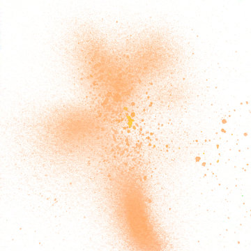 Orange Spray Paint On White Background