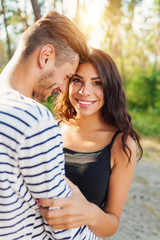 Fototapeta premium Cropped shot of an affectionate young couple during a hike. We in love with nature